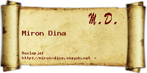 Miron Dina névjegykártya